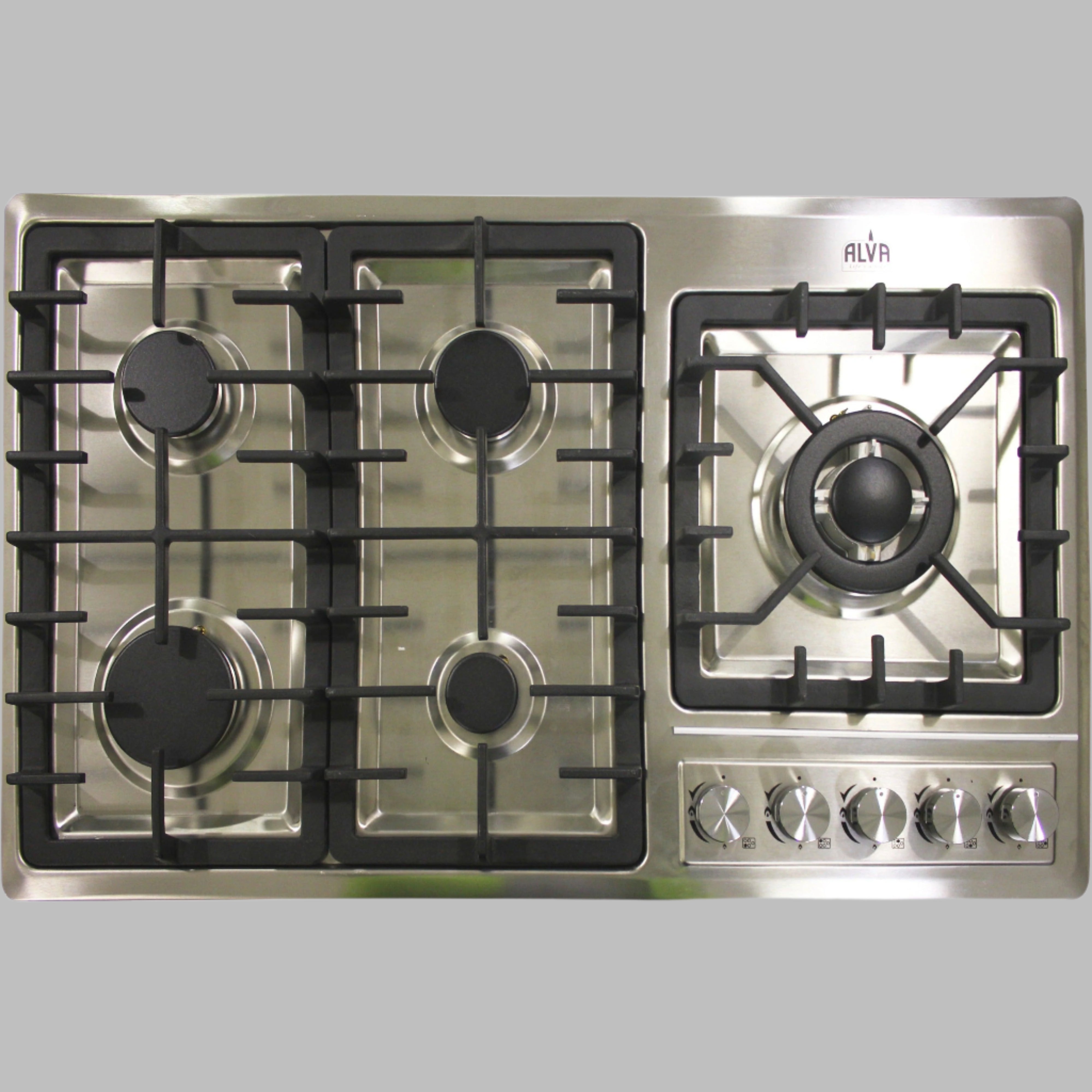 ALVA - 90cm 5-BURNER GAS HOB - STAINLESS STEEL